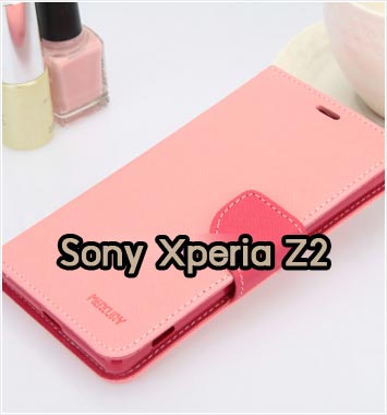 M832-03 เคสไดอารี่ Sony Xperia Z2 สีชมพู รูปที่ 1
