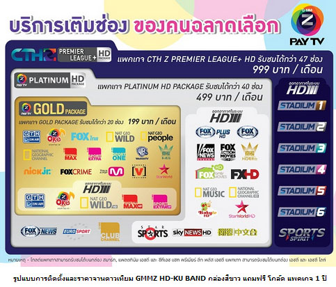 จำหน่ายกล่องทีวีดาวเทียม GMM Z HD พร้อมแถม GOLD Package GMM ดูนาน 12 เดือน ฟรี !! ราคาพิเศษสุด รูปที่ 4