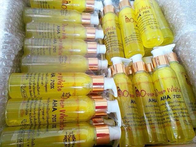 Over white AHA เซรั่มผิวขาวเข้มข้น ปลีก-ส่ง ผิวขาวใส เซรั่มทาผิวที่ใช้ดีราคาไม่แพง รูปที่ 2