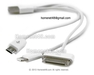 รูปย่อ สาย USB &gt; Micro USB และ Tablet iPAD iPHONE Samsung 4 IN 1 รูปที่1