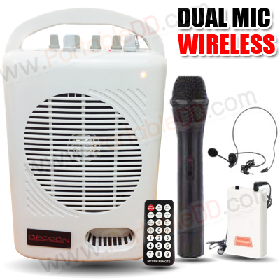 DECCON PWS-210UT เครื่องเสียงกระเป๋าหิ้ว ไมค์ลอยคู่ พร้อม USB/SD เล่น MP3/FM (ไมค์ลอยใช้ได้พร้อมกัน2ไมค์) รูปที่ 2