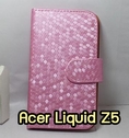 M894-05 เคสฝาพับ Acer Liquid Z5 ลายเพชรสีชมพู