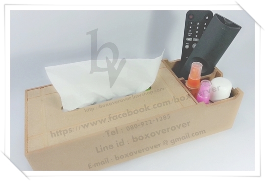 กล่องทิชชู ไม้ mdf ขนาด 34x14x9cm สำหรับเดคูพาจ รูปที่ 5