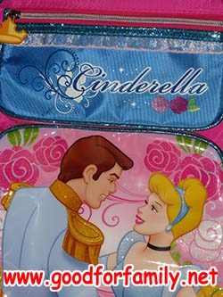 กระเป๋าล้อลาก 14 นิ้ว Cinderella สีฟ้า-ชมพู ซินเดอร์เรลล่า กระเป๋านักเรียน กระเป๋าเด็ก กระเป๋าสะพาย รหัส bcktrodsy002 รูปที่ 6