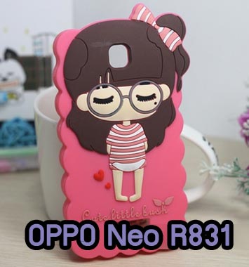 M684-02 เคสซิลิโคนหญิงสาว OPPO Neo สีชมพูเข้ม รูปที่ 1
