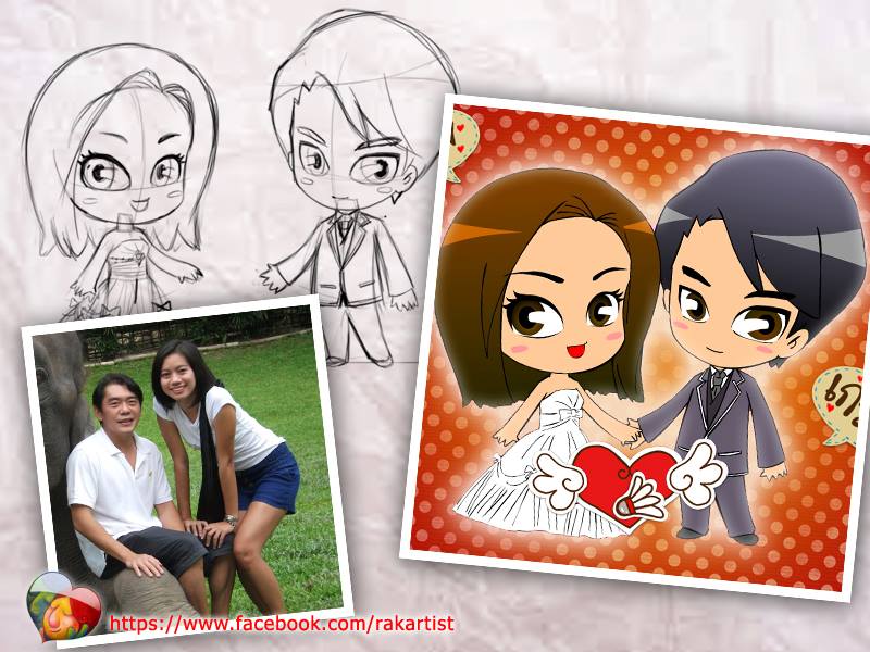 รับจ้างวาดภาพคุณให้เป็นตัวการ์ตูน เป็นของขวัญในโอกาสพิเศษต่างๆของคนที่คุณรัก รูปที่ 3