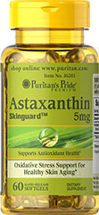 แอสต้าแซนทิน Astaxanthin 5 mg 60 softgels Puritan's Pride อเมริกา ลดเลือนริ้วรอย รูปที่ 1