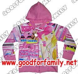 เสื้อกันหนาว เสื้อ jacket มีฮู้ด Barbie  สีชมพู บาร์บี้ บาบี้ แจ็กเก็ต เสื้อผ้าเด็ก hood เสื้อแขนยาว รหัส jckbar090 รูปที่ 1