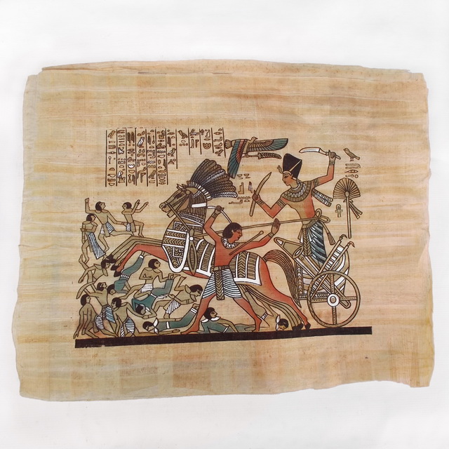 ภาพวาดบนกระดาษปาปิรุส จากอียิปต์ รูปที่ 1