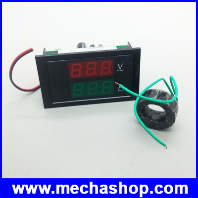 เครื่องมือวัดไฟฟ้า แอมป์มิเตอร์ ดิจิตอลแอมป์มิเตอร์ AC 80~300V 100A Ammeter Voltmeter Digital LED Panel(AMP014) รูปที่ 1