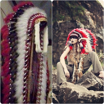 ที่คาดศีรษะอินเดียนแดง ประดับขนนก หลายสี - ขนาดฟรีไซร์ผู้ใหญ่ รูปที่ 5
