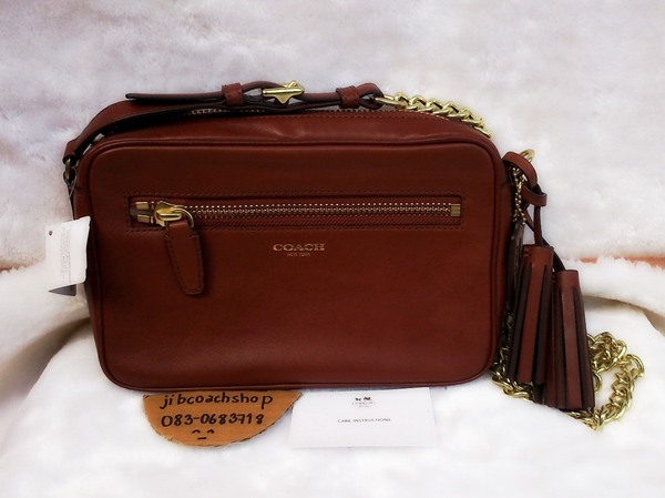 COACH F25362 LEATHER FLIGHT BAG BRASS รูปที่ 5