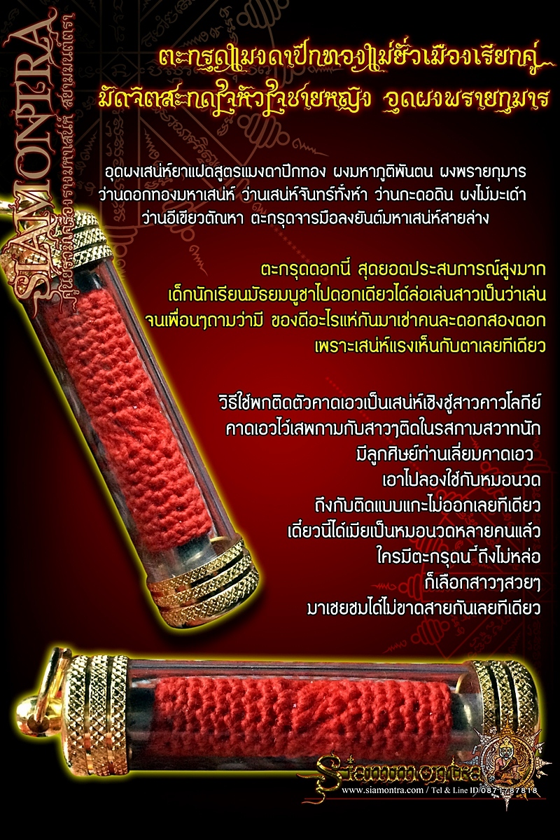 ตะกรุดแมงดาปีกทองแม่ยั่วเมืองเรียกคู่ มัดจิตสะกดใจหัวใจชายหญิง รูปที่ 3