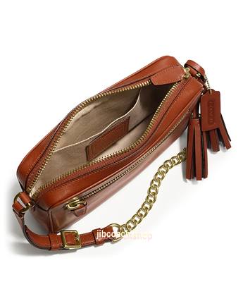 COACH F25362 LEATHER FLIGHT BAG BRASS รูปที่ 3