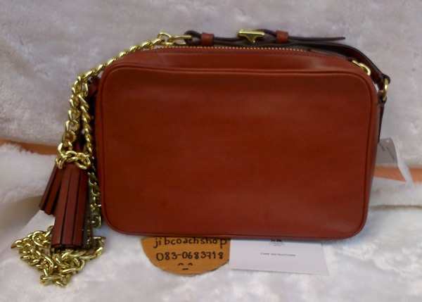 COACH F25362 LEATHER FLIGHT BAG BRASS รูปที่ 6