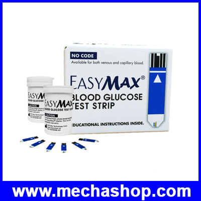 แถบตรวจน้ำตาลในเลือด แผ่นตรวจระดับน้ำตาลในเลือดด้วยตัวเอง EasyMax Blood Glucose Test Strips 1กล่องบรรจุ 2 ขวดละ 25 แผ่น(BGT013) รูปที่ 1