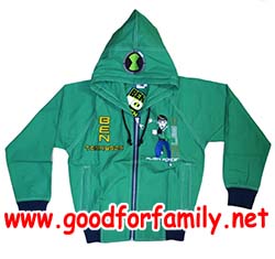 เสื้อกันหนาวเด็ก jacket มีฮู้ด Ben10 สีเขียว เบ็นเท็น แจ็กเก็ต แจกเกต เสื้อผ้าเด็ก hood เสื้อแขนยาว รหัส jckben129 รูปที่ 1