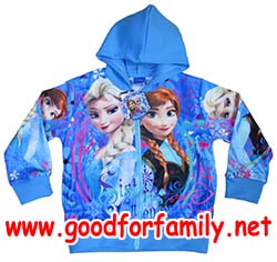 เสื้อกันหนาวเด็ก Frozen Jacket โฟรเซ่น สีฟ้า anna elsa อันนา เอลซ่า แจ็กเก็ต เสื้อผ้าเด็ก เสื้อแขนยาว รหัส jckfro008 รูปที่ 1