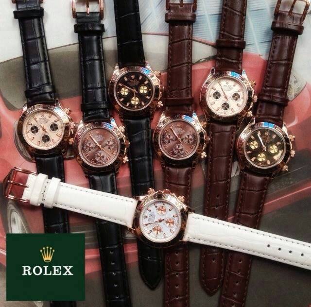 นาฬิกาข้อมือ Rolex สายหนัง  (เกรดงานพรีเมี่ยม)  งานสวยทุกจุด รูปที่ 1