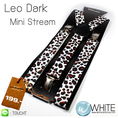 Leo Dark- สายเอี้ยมเส้นเล็ก (Suspenders) ขนาดสาย กว้าง 2.2 ซม สำหรับคนสูงไม่เกิน 185 cm  ลายเสือดาว สีขาว