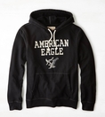 เสื้อกันหนาว American Eagle Signature Colorblock Hooded Pop Over สี Bold Black
