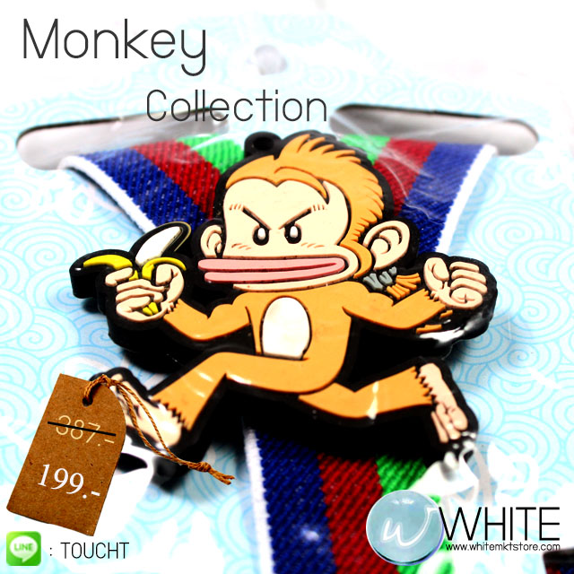 Monkey Collection สายเอี้ยมเส้นเล็ก (Cute Suspenders) สำหรับเด็กเล็กประมาณ 5 ขวบ ลิงจ๋อถือกล้วย รูปที่ 1