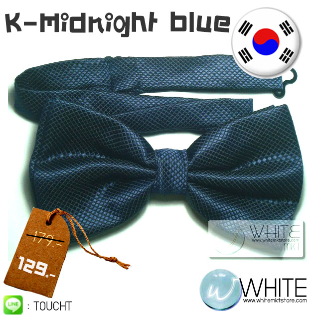 K-Midnight Blue - หูกระต่าย สีน้ำเงินเข้ม ผ้าเนื้อลาย สไตล์เกาหลี รูปที่ 1