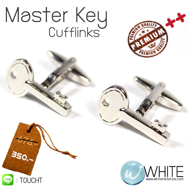 Master Key Cufflinks - คัฟลิงค์ (กระดุมข้อมือ) กุญแจ ผลิตจาก ทองเหลืองชุบเงิน แวววาว พร้อม Gift Boxed    รหัสสินค้า: CL0 รูปที่ 1