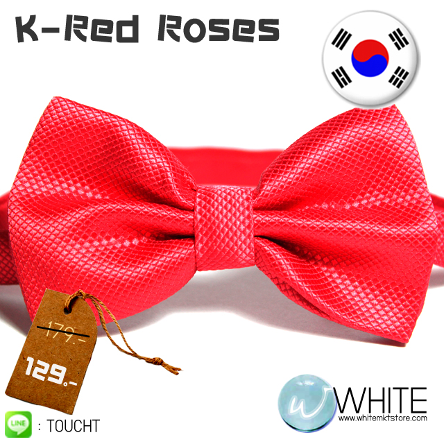K-Red Roses - หูกระต่าย สีกุหลาบแดง ผ้าเนื้อลาย สไตล์เกาหลี  (ขายปลีก ขายส่ง รับผลิต และ นำเข้า) รูปที่ 1