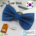 K-Blue Sky - หูกระต่าย สีน้ำเงิน ผ้าเนื้อลาย สไตล์เกาหลี   (ขายปลีก ขายส่ง รับผลิต และ นำเข้า)