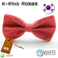 K-Pink Roses - หูกระต่าย สีแดงอมชมพู  ผ้าเนื้อลาย สไตล์เกาหลี   (ขายปลีก ขายส่ง รับผลิต และ นำเข้า)