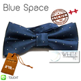 Blue Space - หูกระต่าย ผ้าลาย สีน้ำเงิน จุดเงิน Premium Quality