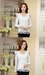 รูปย่อ เสื้อทำงานแฟชั่นเกาหลีตัดต่อผ้าลูกไม้สีขาว รูปที่4
