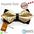 Imperial Gold - หูกระต่าย โบว์แหลม คาดหนัง สีทองลายเฉียง Premium Quality