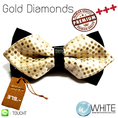 Gold Diamonds - หูกระต่าย โบว์แหลม คาดหนัง สีครีม ลายจุดเงิน Premium Quality