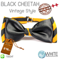 BLACK CHEETAH : หูกระต่าย ผ้านอก พิมพ์ลาย ลายเฉียง สีเหลือง ดำ  Vintage Style Premium Quality