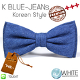 K-BLUE JEANS (Korean Style)  หูกระต่าย ผ้าบลูยีนส์ สีน้ำเงิน   3 จีบ Premium Quality