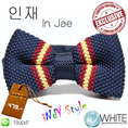 인재 ( In Jae ) - หูกระต่าย ผ้าถัก แนวตั้ง สีน้ำเงิน เหลือง แดง Indy Style สุด Chic Exclusive