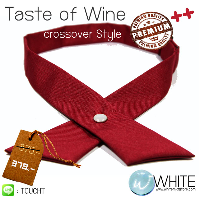 Taste of Wine หูกระต่าย ทรง โบว์ไขว้ สีแดงเข้ม Crossover Style Collection Premium Quality รูปที่ 1