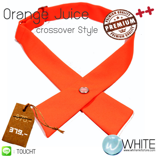 Orange Juice - หูกระต่าย ทรง โบว์ไขว้ สีส้มสะท้อนแสง Crossover Style Collection Premium Quality รูปที่ 1