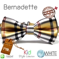 Bernadette - หูกระต่ายเด็ก ลายสก๊อต สีทอง ดำ ขาว เนื้อผ้าผิวมัน เรียบ Premium Quality