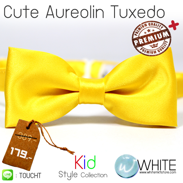 Cute Aureolin Tuxedo   หูกระต่ายเด็ก สีเหลือง (29) เนื้อผ้าผิวมัน เรียบ Premium Quality รูปที่ 1