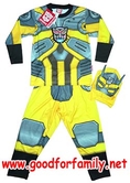 ชุดแฟนซี Transformer แขนยาว-ขายาว-หน้ากาก ทรานส์ฟอร์เมอร์ สีเหลือง-เทา แต่งแฟนซี fancy เสื้อผ้าเด็ก รหัส fcycartfm002