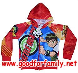 เสื้อกันหนาวเด็ก jacket มีฮู้ด Ben10 สีแดง-ส้ม เบนเทน เบ็นเท็น แจ็กเก็ต เสื้อผ้าเด็ก hood เสื้อแขนยาว รหัส jckben134 รูปที่ 1