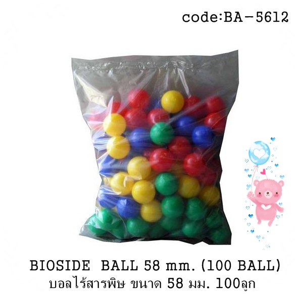 BIOSIDE  BALL 58 mm. (100 BALL) บอลไร้สารพิษ ขนาด 58 มม. 100 ลูก รูปที่ 1