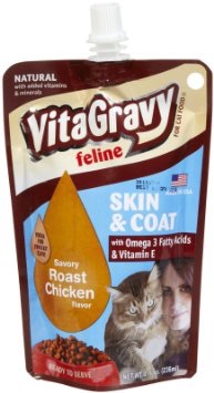 ซอสเกรวี่ Vita Gravy Feline SKIN+COAT (รสไก่อบ) เสริมวิตามินละแร่ธาตุต่างๆ ช่วยบำรุงขน จาก USA รูปที่ 1