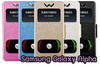 รูปย่อ M1192-02 เคสโชว์เบอร์ Samsung Galaxy Alpha สีชมพู รูปที่6