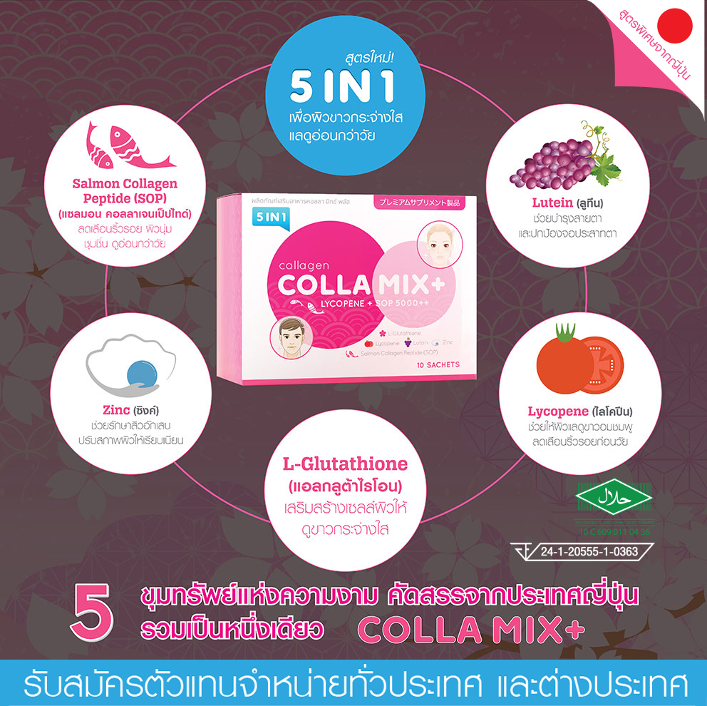 คอลลาเจนสูตรใหม่ Collagen Colla Mix  SOP 5000 รูปที่ 1