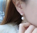 ต่างหูมุก ทรงโค้งแบบมุกคู่หรูหราใหม่แฟชั่นสวย 9K Elegant White Pearl Earrings นำเข้า - พร้อมส่งW165 ราคา300บาท