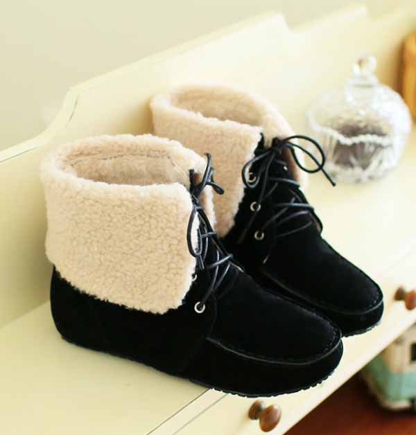 รองเท้าบูทกันหนาว แฟชั่นเกาหลีบุขนนุ่มหุ้มข้อน่ารัก นำเข้า ไซส์34ถึง43 - พรีออเดอร์RB2277 ราคา1650บาท รูปที่ 1